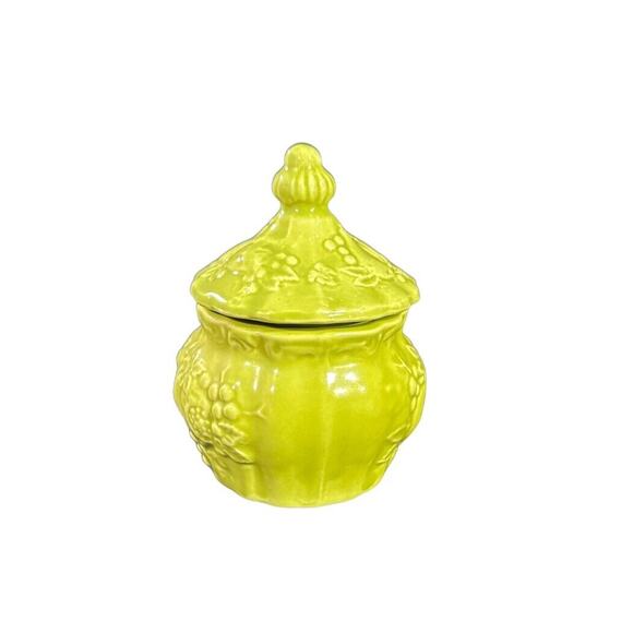 Vintage Lenox Ceramic Handcrafted Lidded Trinket Jar Green Japan 4” - Picture 1 of 14